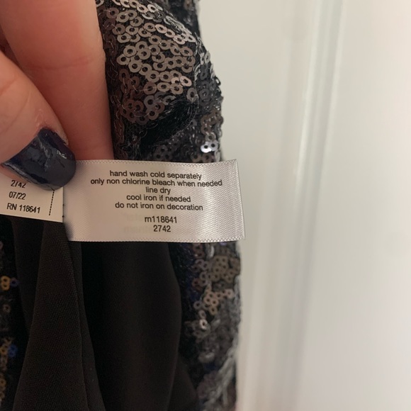 Sequin Flutter Sleeve Peplum Top - Picture 6 of 10